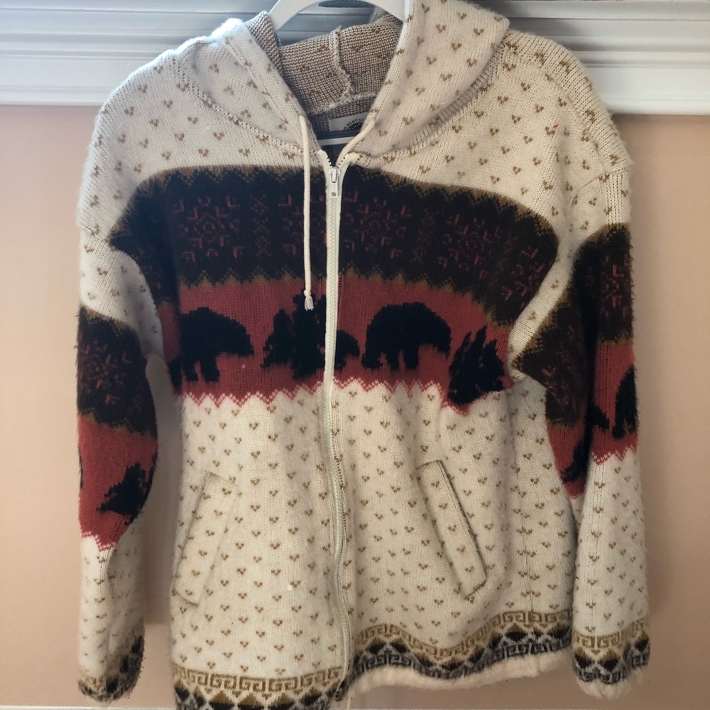 Earth Ragz Alpaca Style zip up sweater hoodie